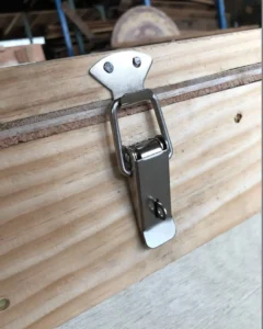 Close up of latch component