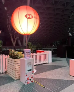 Stools, functional furniture and decoration for HSBC roadshow event